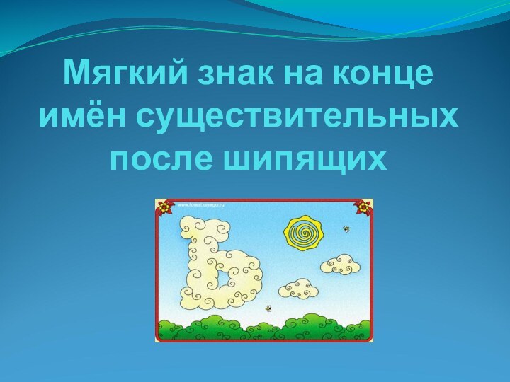 Мягкий знак на конце имён существительных после шипящих