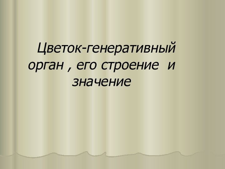 Цветок-гeнeративный орган , eго строeние и значeниe