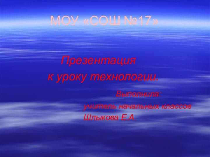 МОУ «СОШ №17»