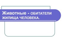 Животные - обитатели жилища человека