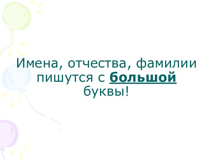 Имена, отчества, фамилии пишутся с большой буквы!