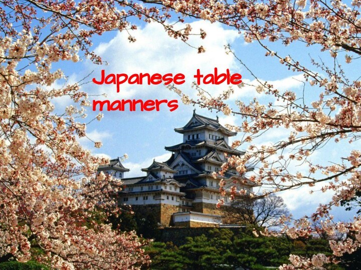 Japanese table mannersJapanese table manners