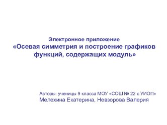 Осевая симметрия и построение графиков функций, содержащих модуль