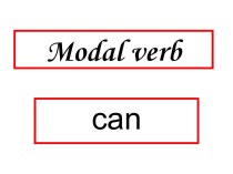 Modal verb can