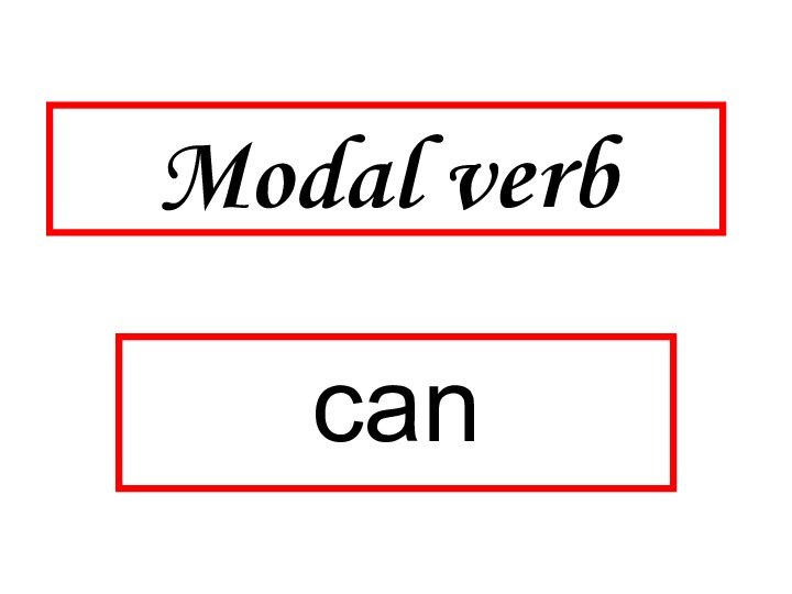 Modal verbcan