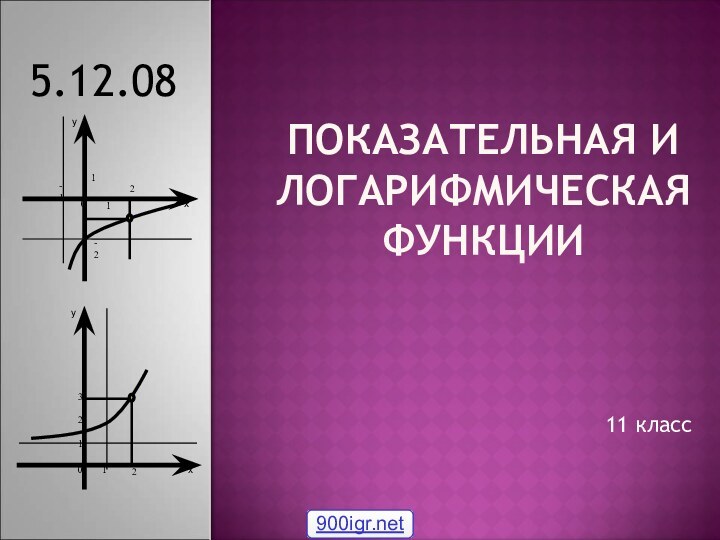 ПОКАЗАТЕЛЬНАЯ И ЛОГАРИФМИЧЕСКАЯ ФУНКЦИИ11 класс5.12.08