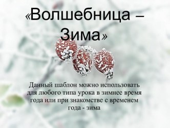 Волшебница – Зима