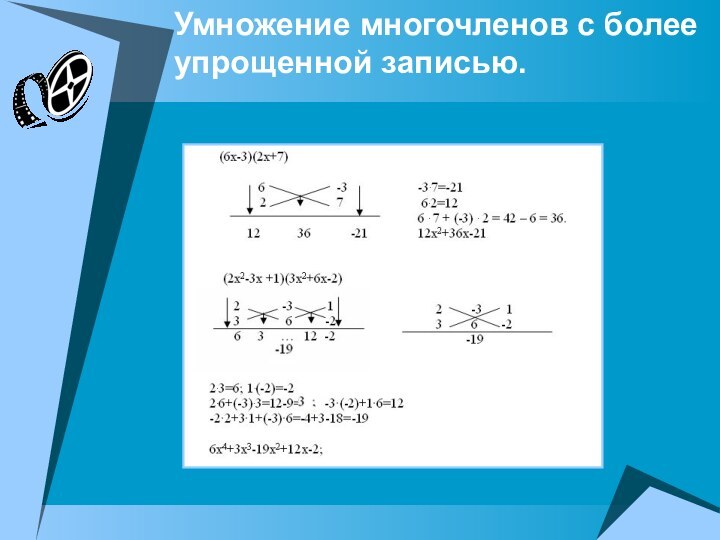 Умножение многочленов с более упрощенной записью.