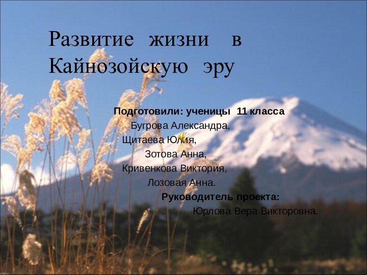 Развитие жизни  в Кайнозойскую эруПодготовили: ученицы 11 класса