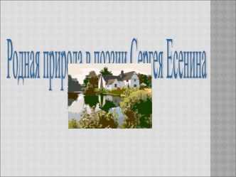 Родная природа в поэзии Сергея Есенина