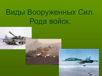 Виды Вооруженных Сил. Рода войск