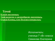 Класс: насекомые. Тип: развитие и разнообразие насекомых. Отряд: Клопы, или Полужесткокрылые