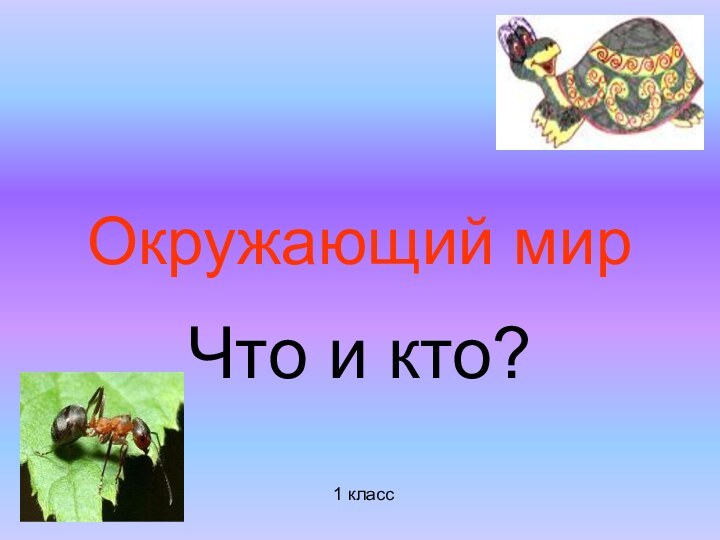 Окружающий мирЧто и кто?1 класс