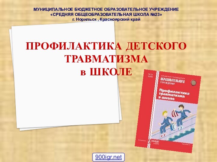 МУНИЦИПАЛЬНОЕ БЮДЖЕТНОЕ ОБРАЗОВАТЕЛЬНОЕ УЧРЕЖДЕНИЕ «СРЕДНЯЯ ОБЩЕОБРАЗОВАТЕЛЬНАЯ ШКОЛА №23» г. Норильск , Красноярский