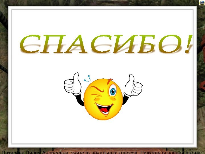 Лазарева Лидия Андреевна, учитель начальных классов, Рижская основная школа «ПАРДАГАВА», Рига, 2008, e-mail: lazareva@pdps.lvСПАСИБО!