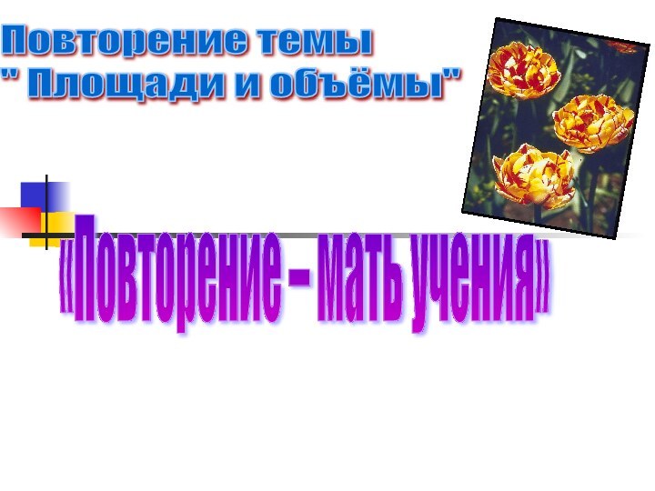 «Повторение – мать учения»Повторение темы  