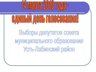 Избирательное право. День голосования