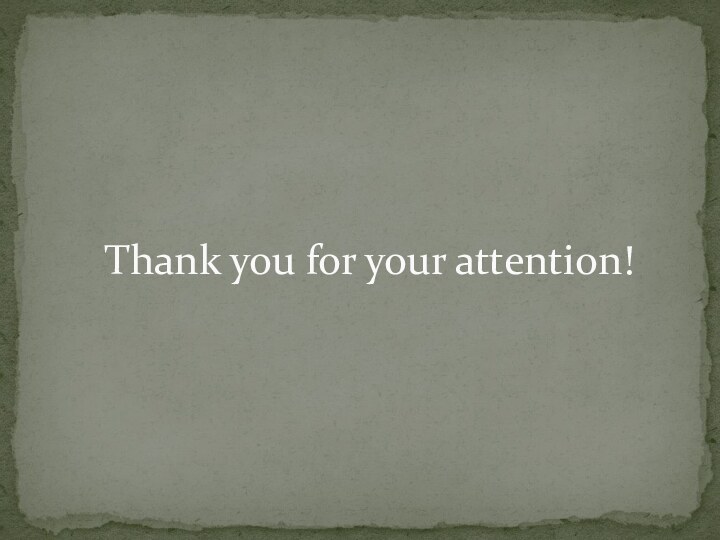 Thank you for your attention!