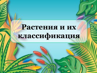 Растения и их классификация