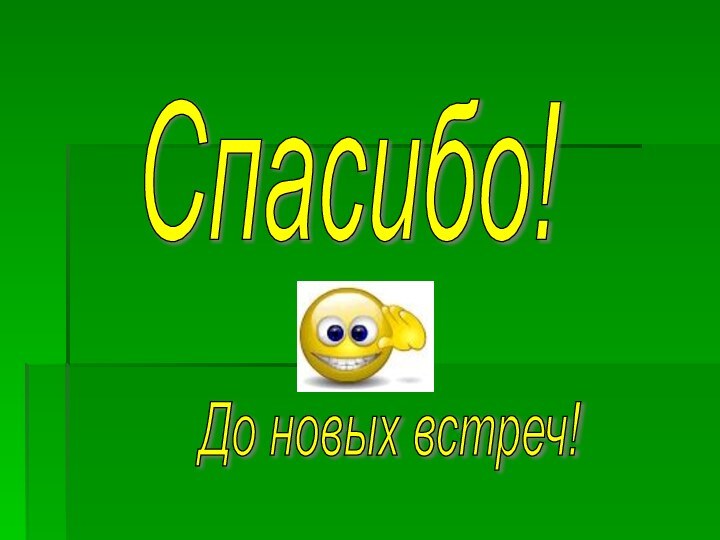 Спасибо! До новых встреч!