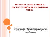 Осенние изменения в растительном и животном мире