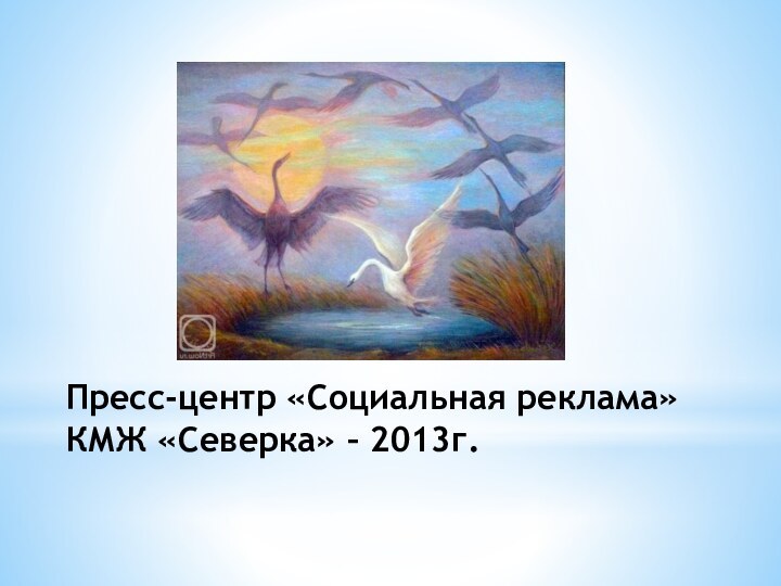 Пресс-центр «Социальная реклама» КМЖ «Северка» – 2013г.