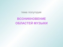 Возникновение областей музыки