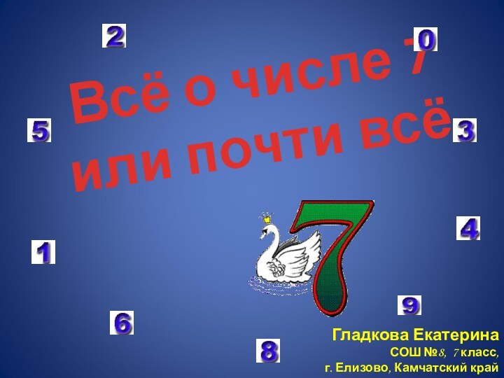 Всё о числе 7или почти всё                                                      