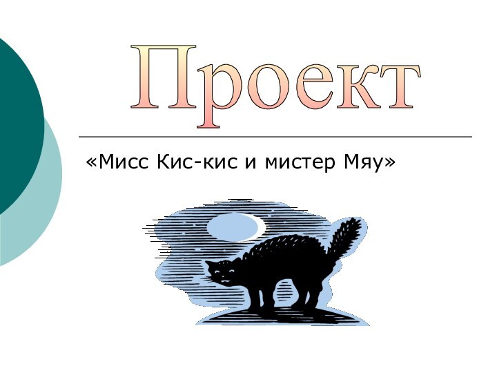 «Мисс Кис-кис и мистер Мяу»Проект