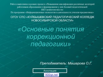 Коррекционная педагогика