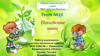 Тест №15 Невидимые нити