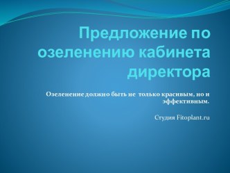 Предложение по озеленению кабинета директора