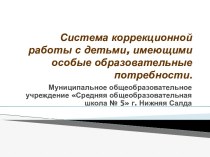 Система коррекционной работы с детьми, имеющими особые образовательные потребности