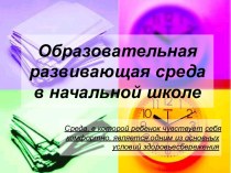 Образовательная развивающая среда в начальной школе