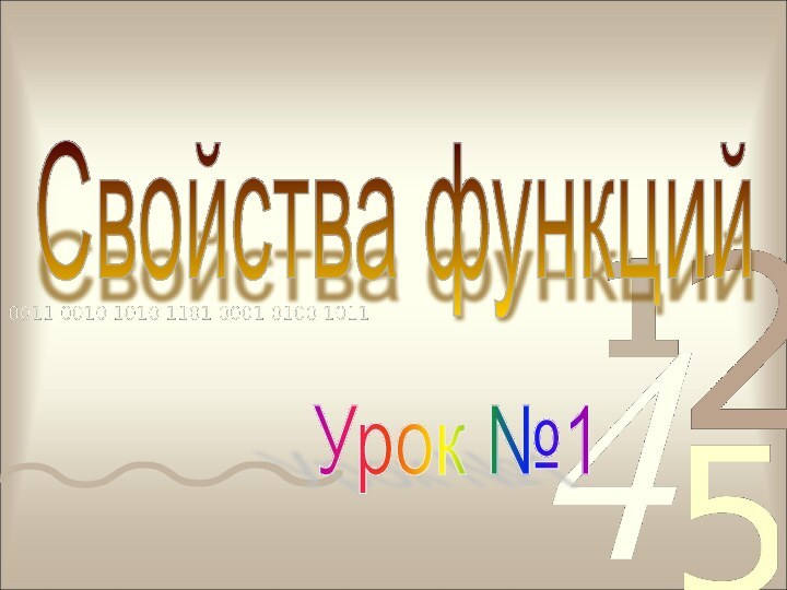 Свойства функций Урок №1