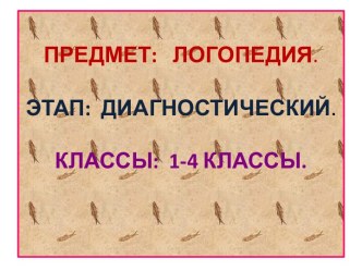 Обследование объёма словарного запаса