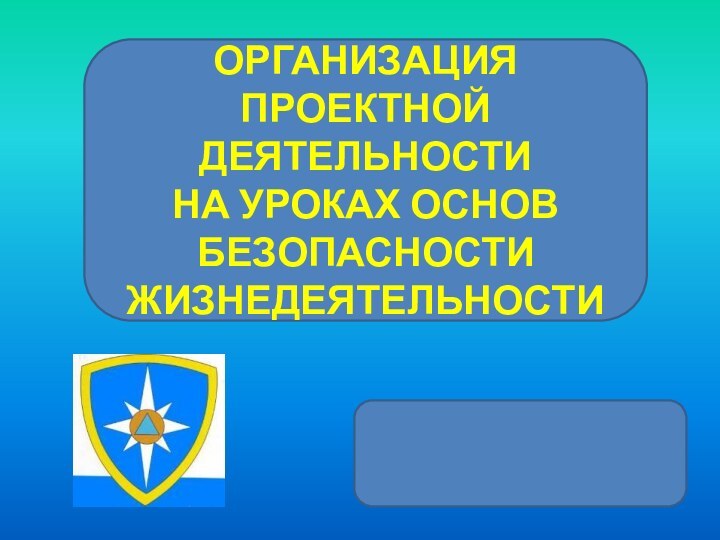 ОРГАНИЗАЦИЯ ПРОЕКТНОЙ ДЕЯТЕЛЬНОСТИ НА УРОКАХ ОСНОВ БЕЗОПАСНОСТИЖИЗНЕДЕЯТЕЛЬНОСТИ