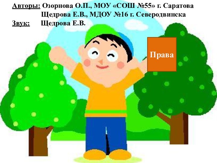 ПраваАвторы: Озорнова О.П., МОУ «СОШ №55» г. Саратова