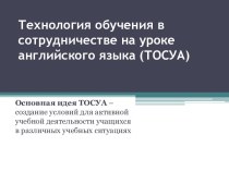 Технология обучения в сотрудничестве на уроке английского языка (ТОСУА)