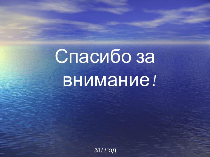 Спасибо за внимание!2011год