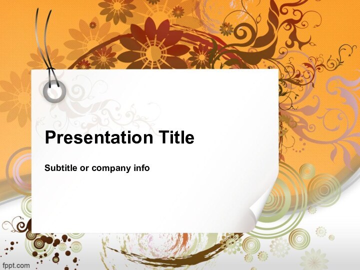 Presentation TitleSubtitle or company info