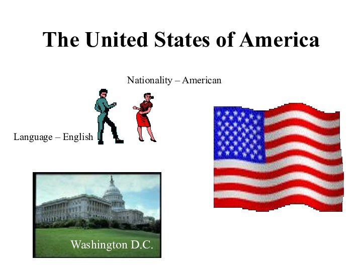 The United States of AmericaNationality – American Language – English Washington D.C.