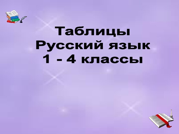 ТаблицыРусский язык1 - 4 классы