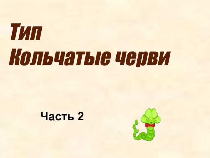 Тип Кольчатые червиЧасть 2