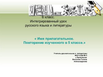 Имя прилагательное. Повторение изученного в 5 классе