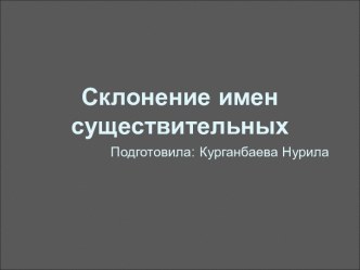 Склонение имен существительных