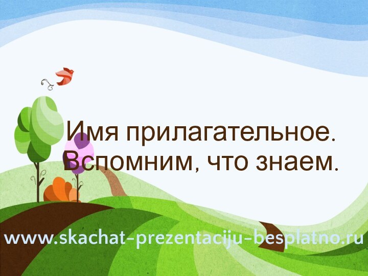 www.skachat-prezentaciju-besplatno.ruИмя прилагательное. Вспомним, что знаем.