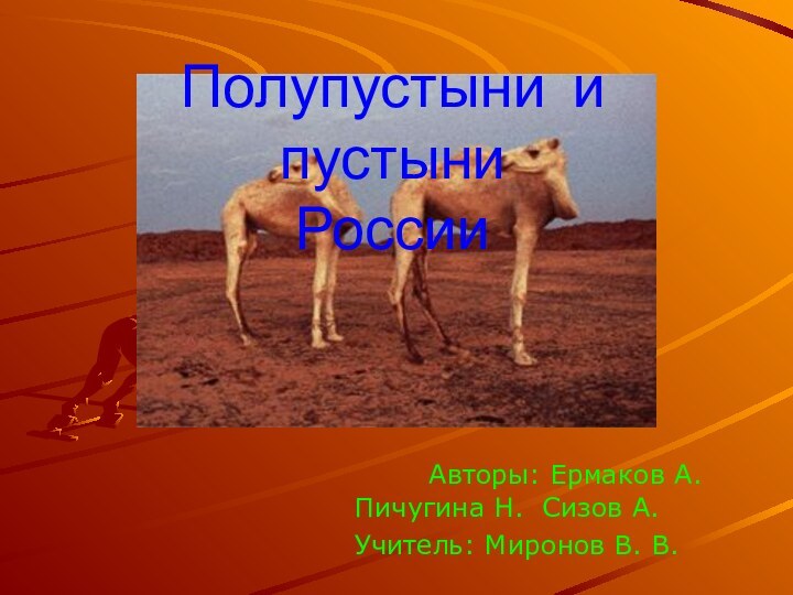 Полупустыни и пустыни  России   Авторы: Ермаков А. Пичугина Н.