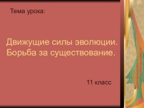 Движущие силы эволюции. Борьба за существование