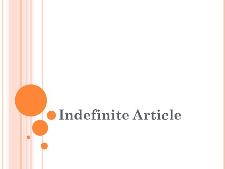 Indefinite Article
